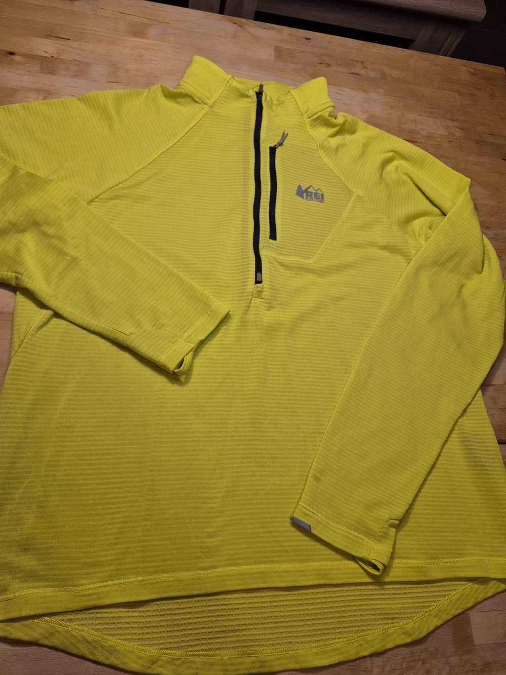 REI Men’s Yellow Quarter-Zip Performance Sweater